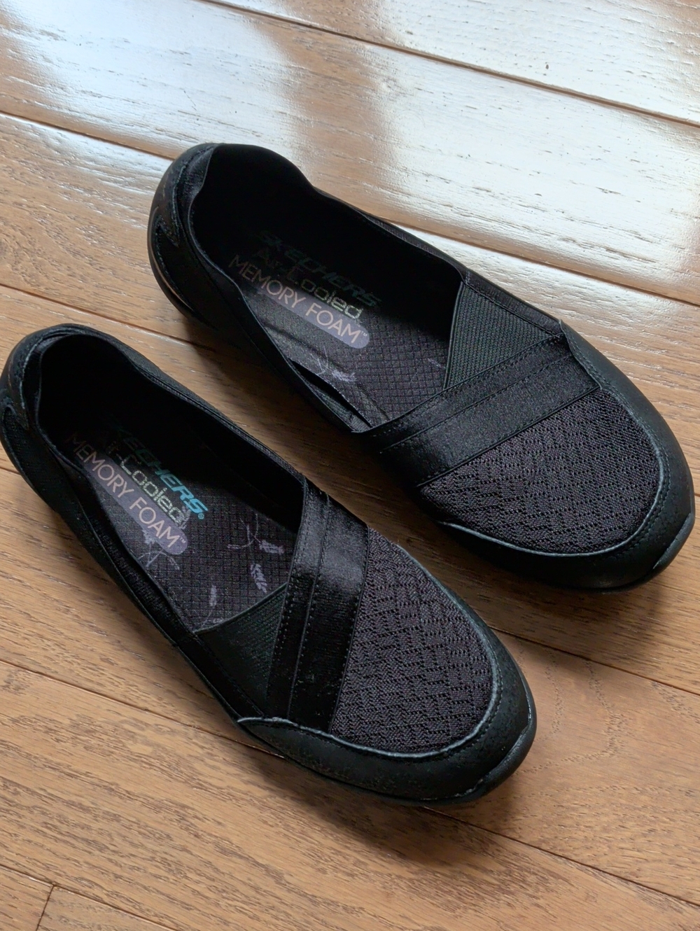 Skechers Women's Black Slip-On Memory Foam Flats
